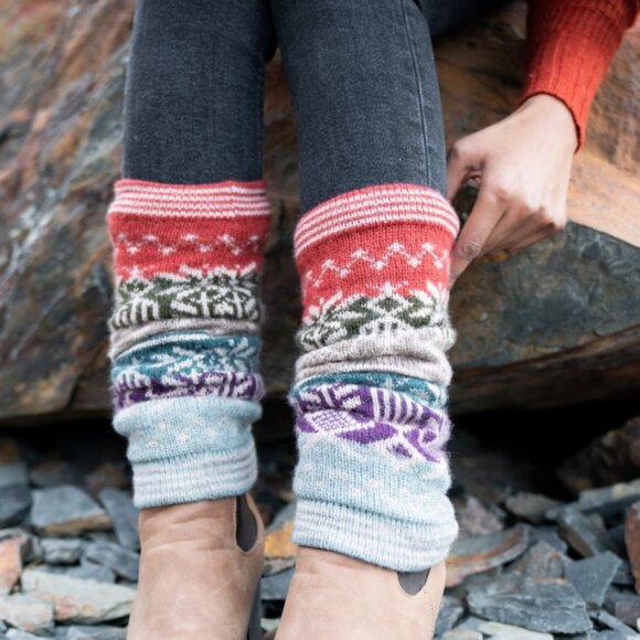 Andes Gifts Alpaca Blend Tahoe Leg Warmers - Picture 1 of 8